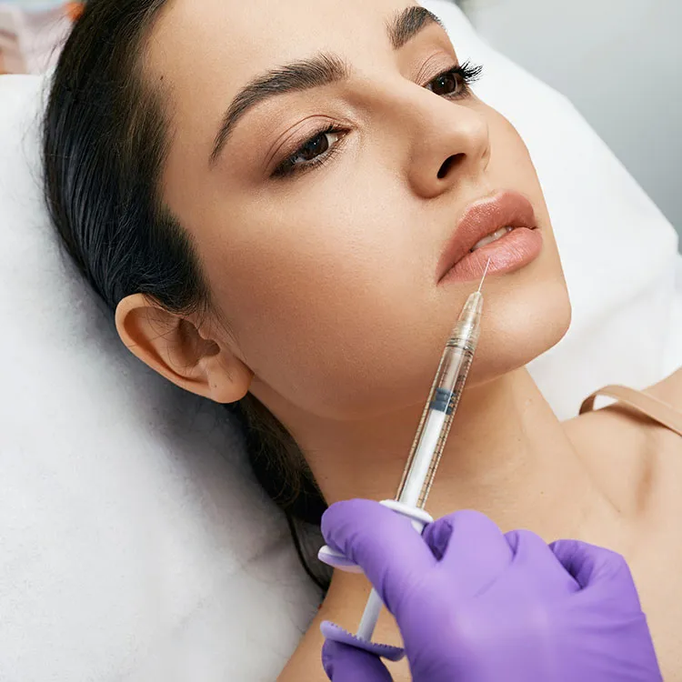 A dermal filler treatment being prepared at the medspa